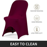 Lofaris Wine Red Open Back Stretch Spandex Folding Chair Cover